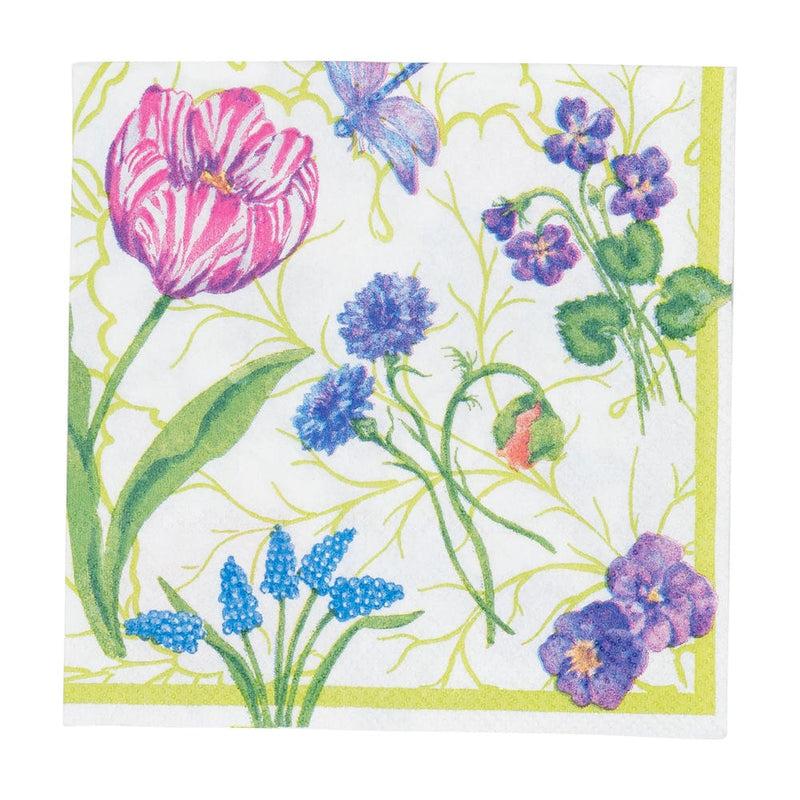 caspari Floral Majolica Boxed Cocktail Napkins - 40 Per Box