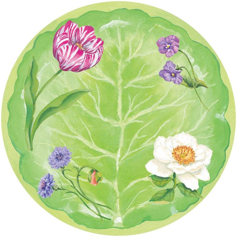 Caspari Floral Majolica Paper Dinner Plates - 8 Per Package