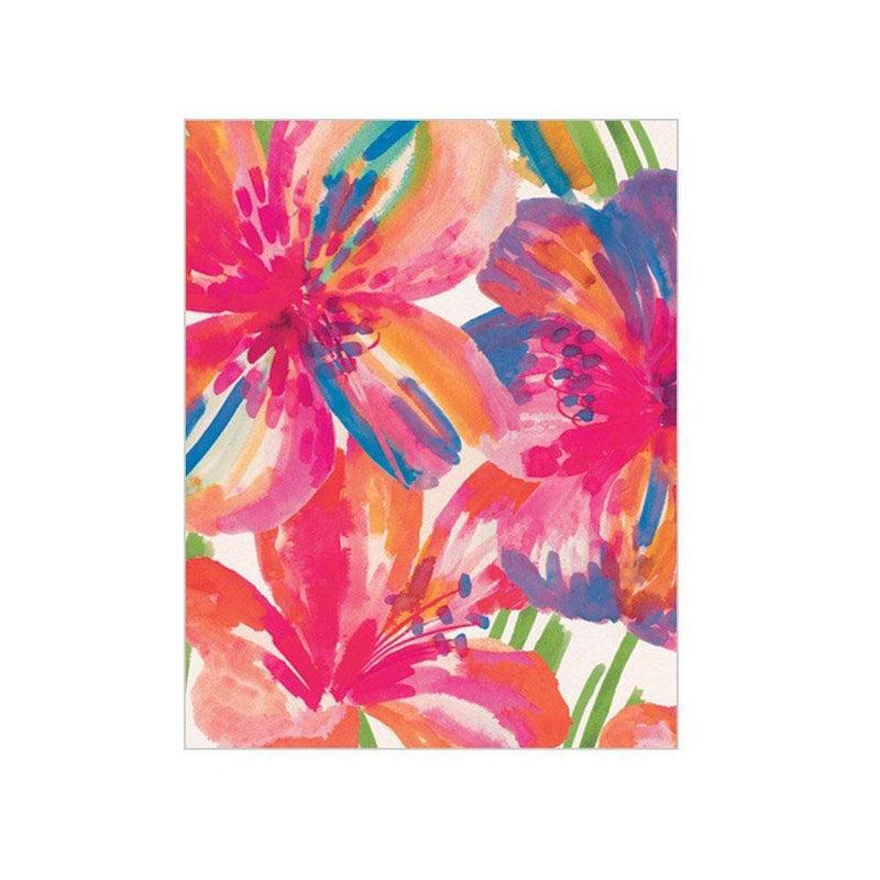 Caspari Floral Pop Gift Enclosure Cards - 4 Mini Cards & 4 Envelopes