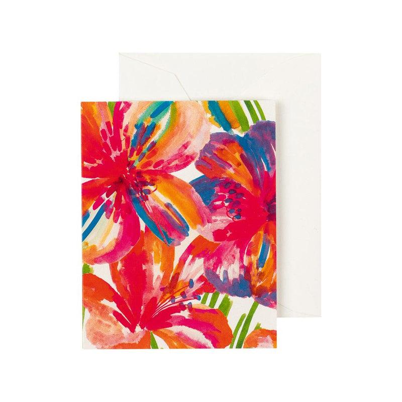 caspari Floral Pop Gift Enclosure Cards - 4 Mini Cards & 4 Envelopes