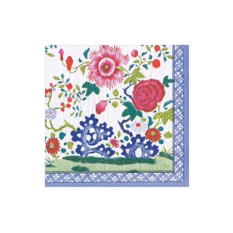caspari Floral Porcelain Paper Cocktail Napkins - 20 per Package