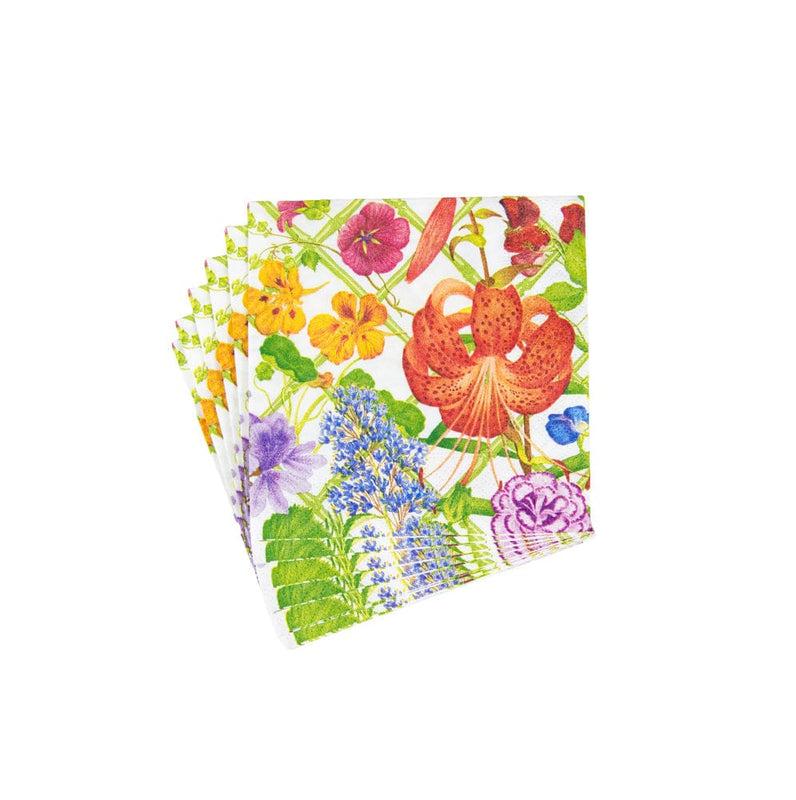 Caspari Floral Trellis Cocktail Napkins - 20 Per Package