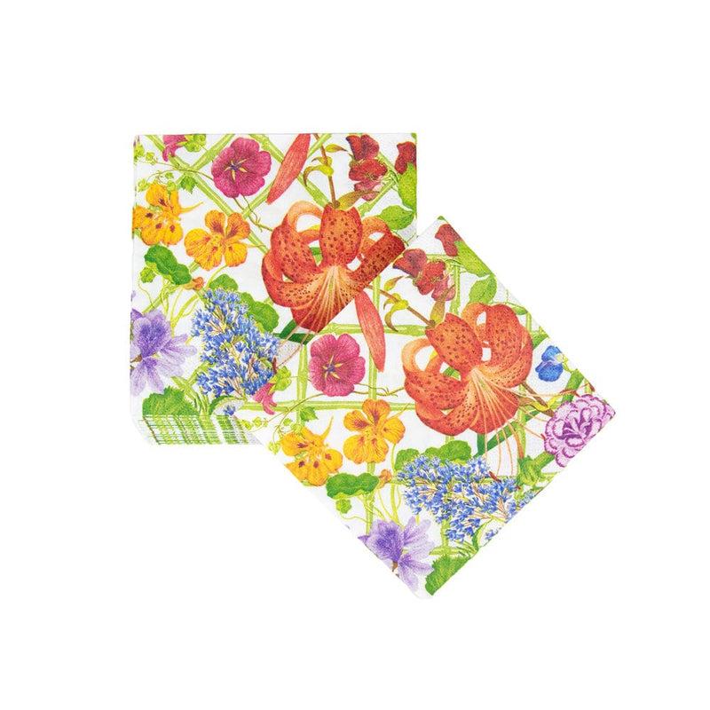 Caspari Floral Trellis Cocktail Napkins - 20 Per Package