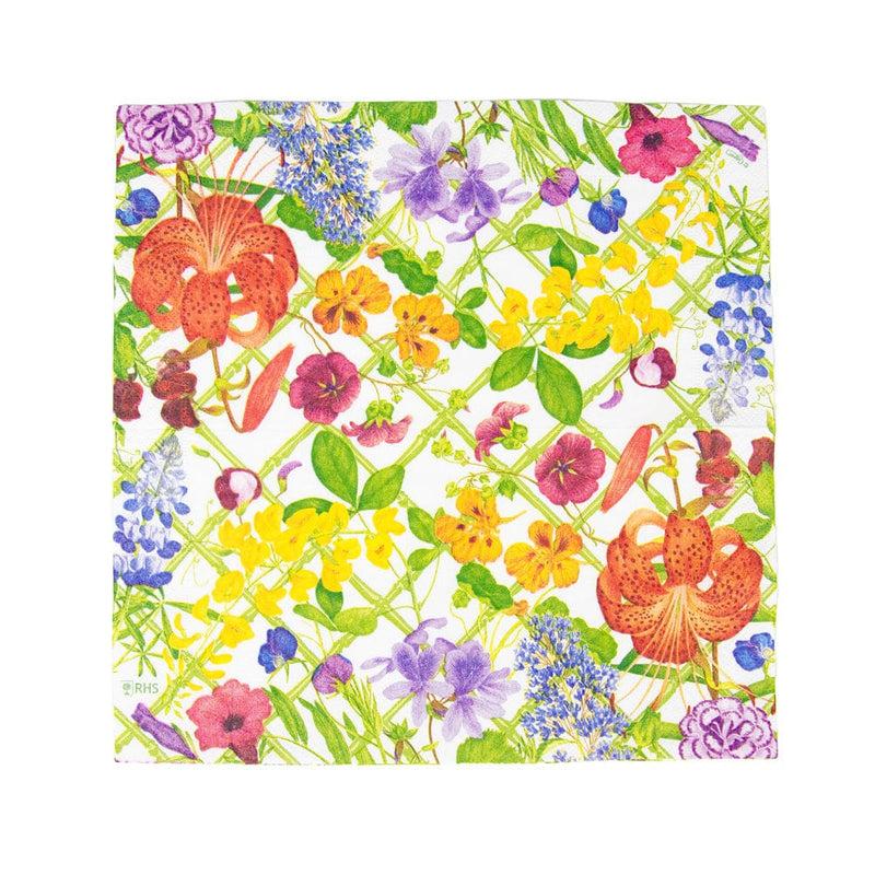 Caspari Floral Trellis Cocktail Napkins - 20 Per Package