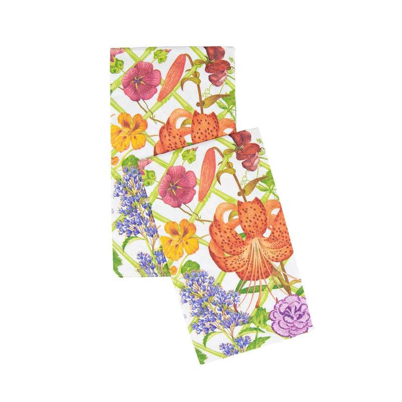 Caspari Floral Trellis Guest Towel Napkins - 15 Per Package