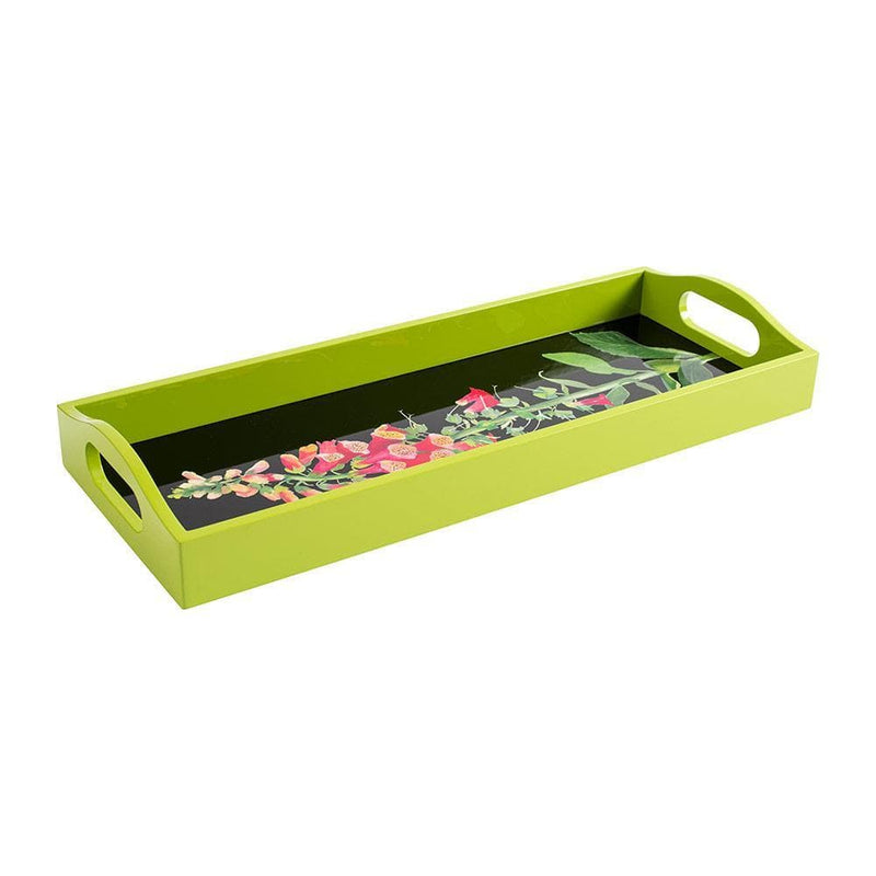 caspari Foxglove Lacquer Bar Tray in Fuchsia & Black - 1 Each