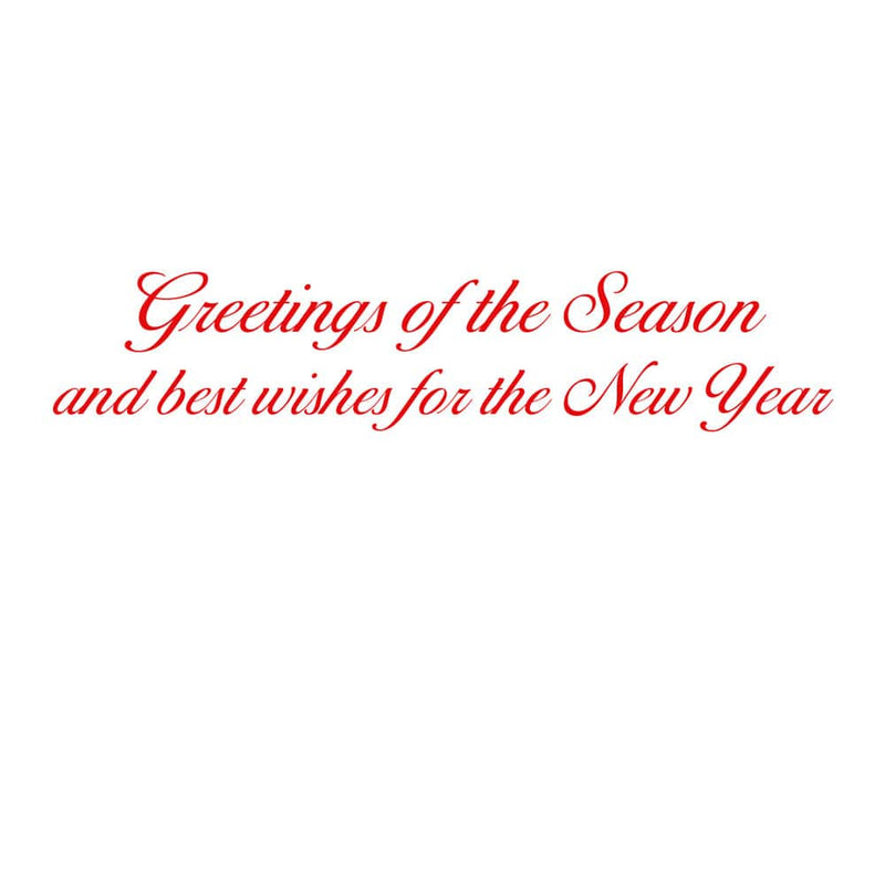 Caspari French Horn With Swag Large Boxed Christmas Cards - 15 Christmas Cards & 15 Envelopes