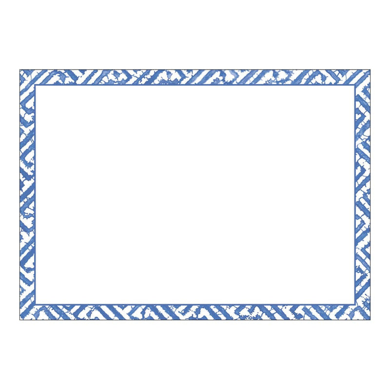 caspari Fretwork Blue Correspondence Cards - 12 Per Package