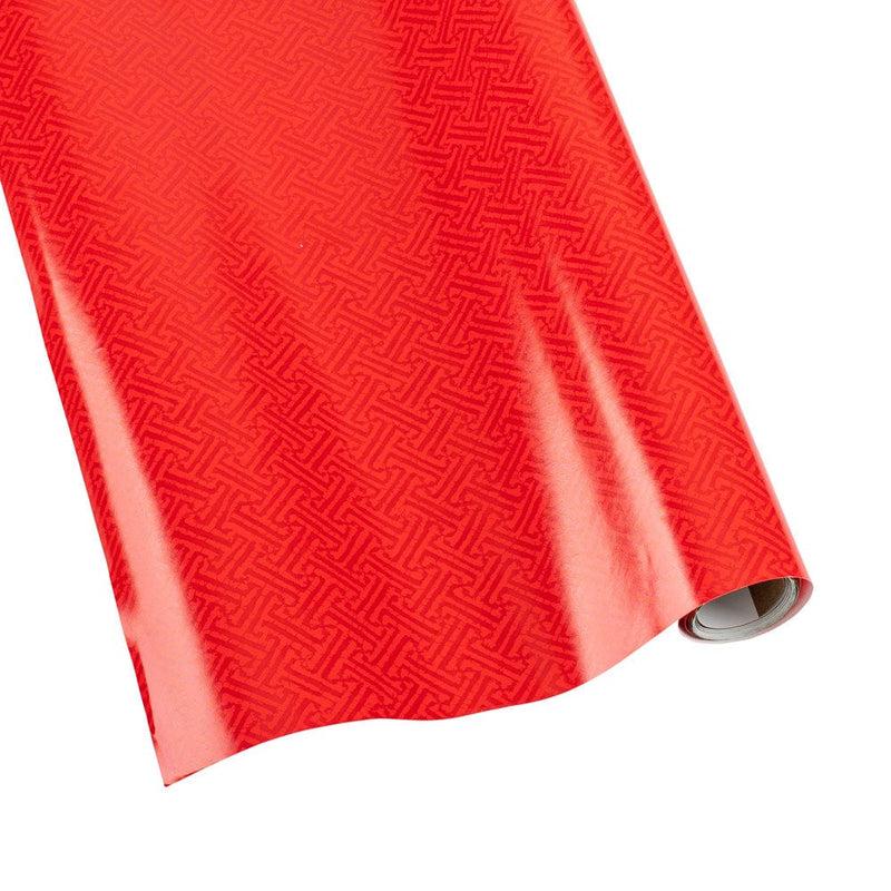 caspari Fretwork Red Gift Wrapping Paper - 30" x 8' Roll