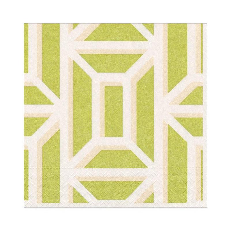 caspari Garden Gate Paper Linen Luncheon Napkins in Grass - 15 Per Package