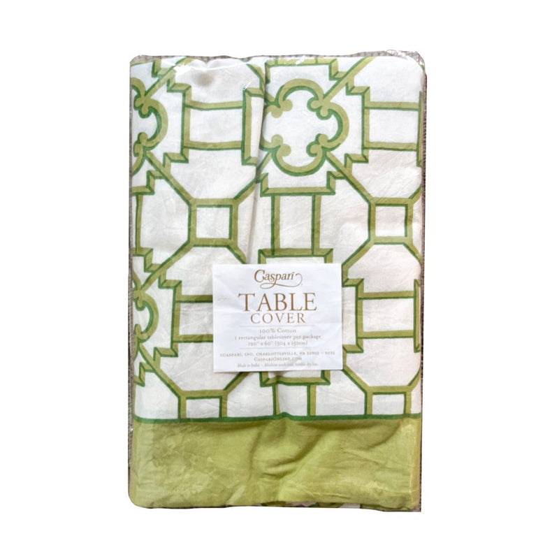 Caspari Garden Trellis Cloth Tablecover In Green - 1 Tablecover