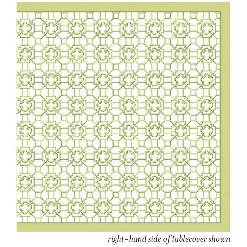 Caspari Garden Trellis Cloth Tablecover In Green - 1 Tablecover