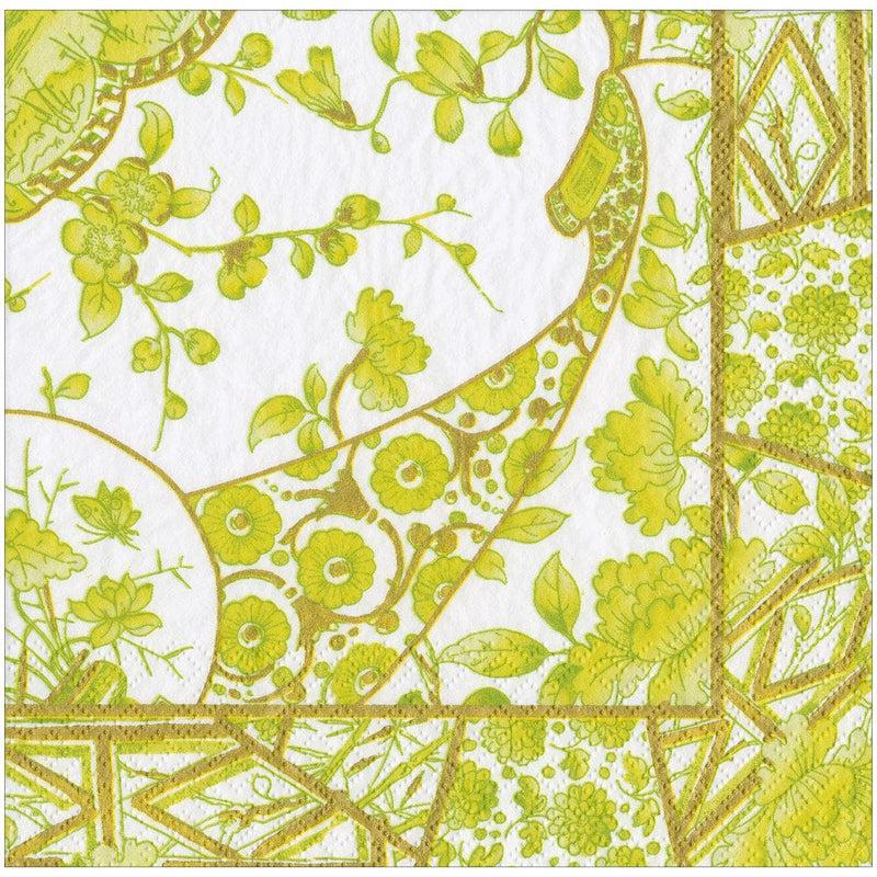 caspari Gilded Porcelain Chartreuse Dinner Napkins - 20 Per Package