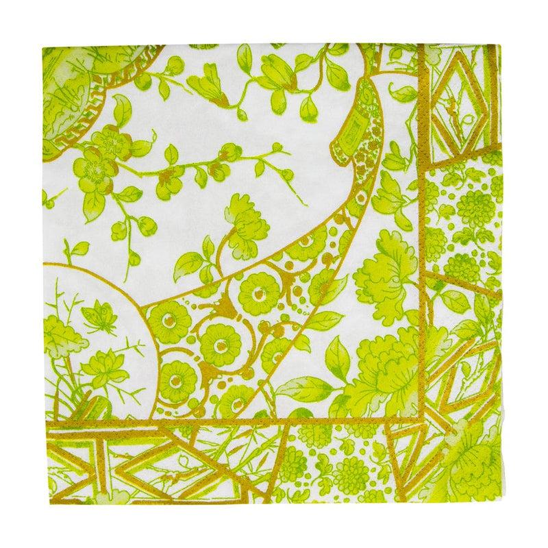 caspari Gilded Porcelain Chartreuse Luncheon Napkins - 20 Per Package