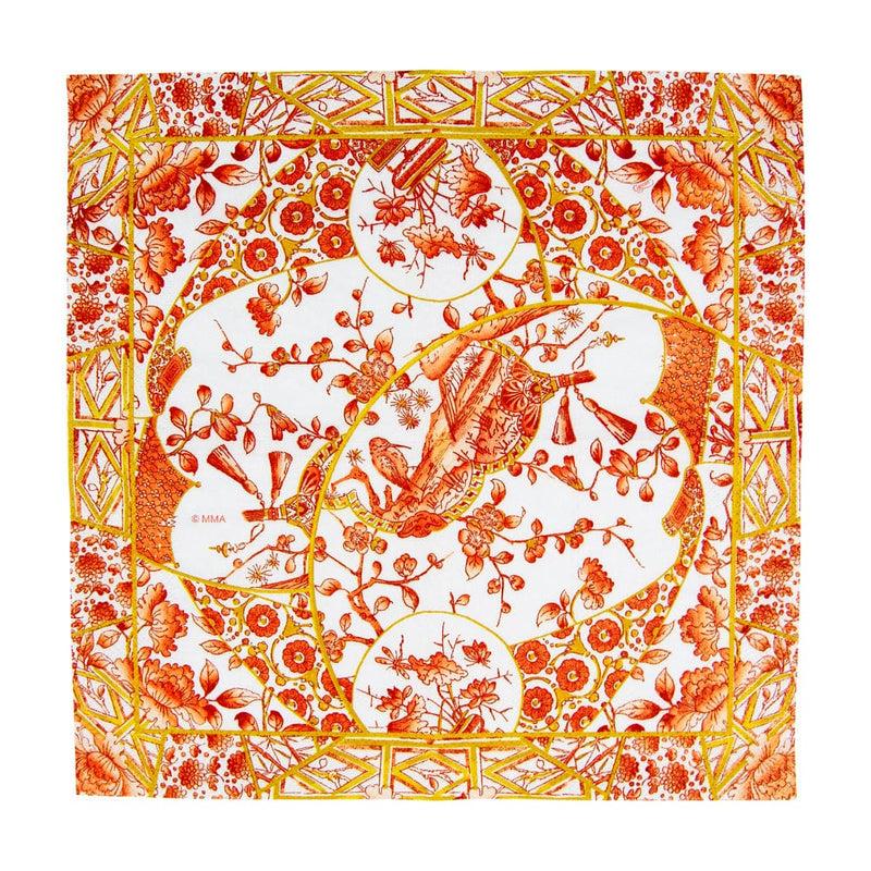 Caspari Gilded Porcelain Coral Cocktail Napkins - 20 Per Package