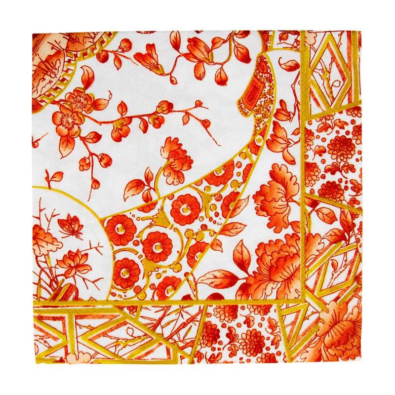 caspari Gilded Porcelain Coral Luncheon Napkins - 20 Per Package