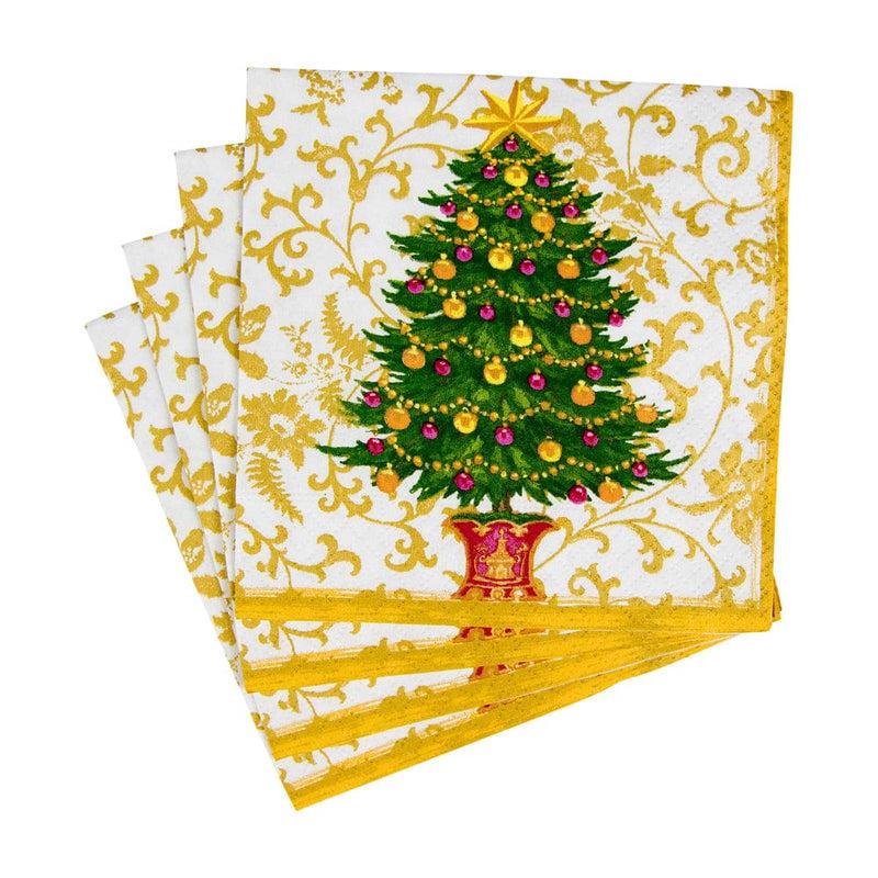 Caspari Gilded Tree Cocktail Napkins - 20 Per Package