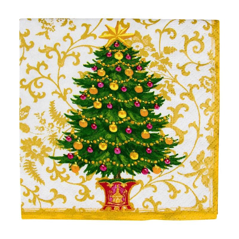 caspari Gilded Tree Cocktail Napkins - 20 Per Package