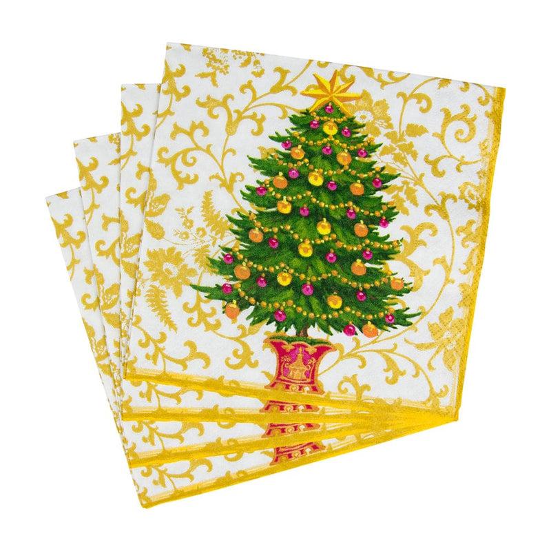 Caspari Gilded Tree Luncheon Napkins - 20 Per Package