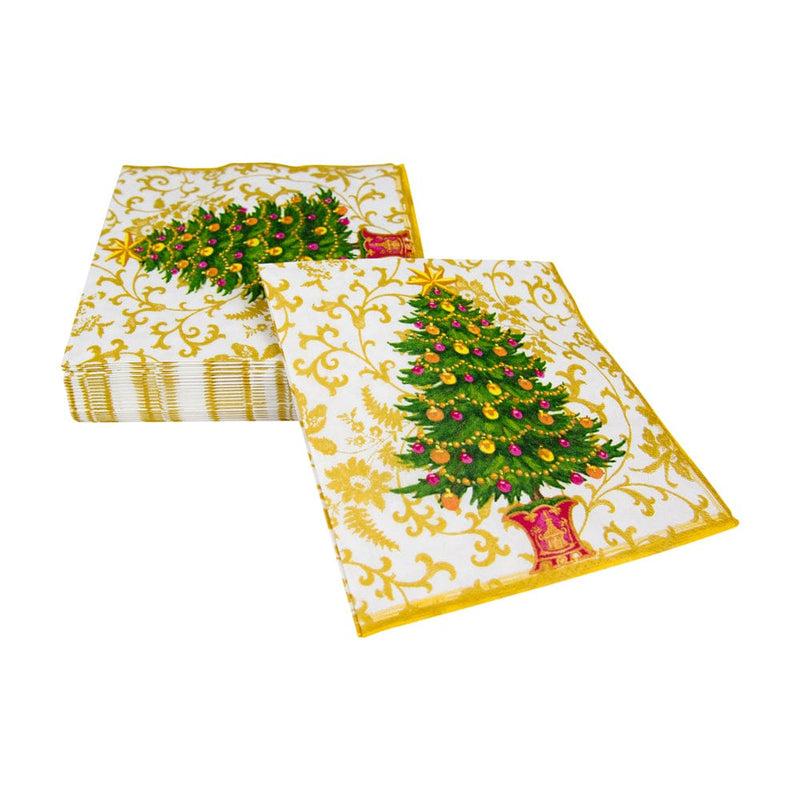 Caspari Gilded Tree Luncheon Napkins - 20 Per Package