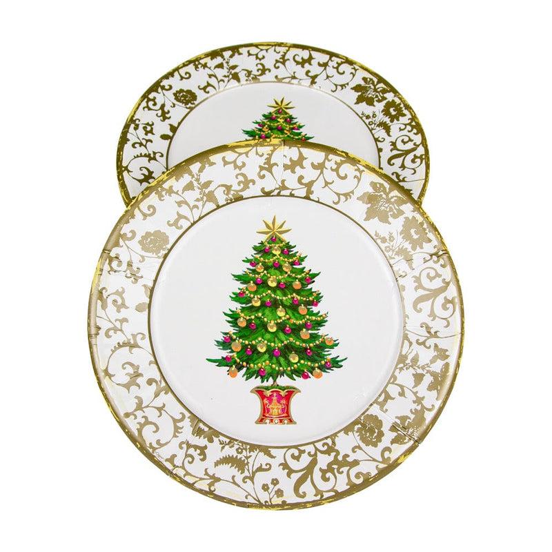 Caspari Gilded Tree Paper Dinner Plates - 8 Per Package