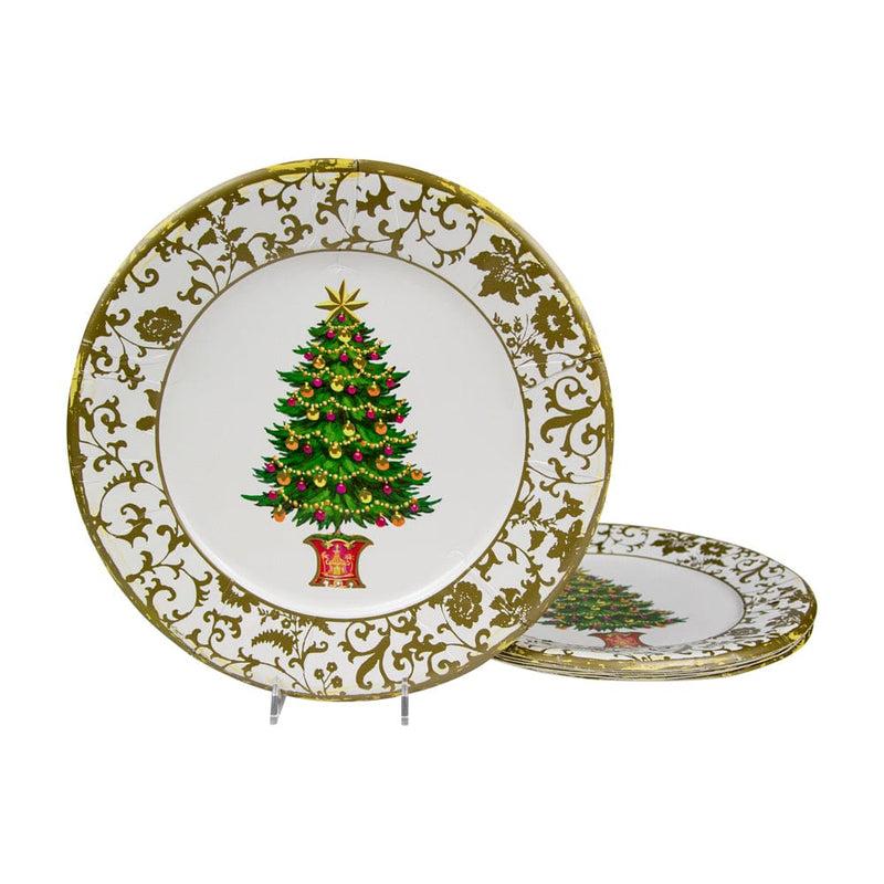 Caspari Gilded Tree Paper Dinner Plates - 8 Per Package