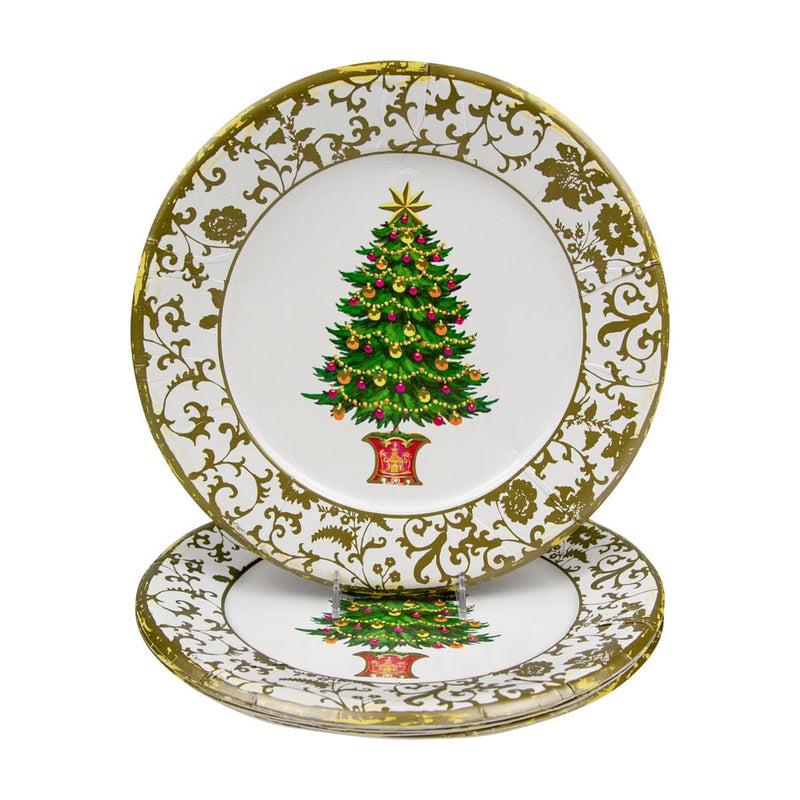 Caspari Gilded Tree Paper Dinner Plates - 8 Per Package