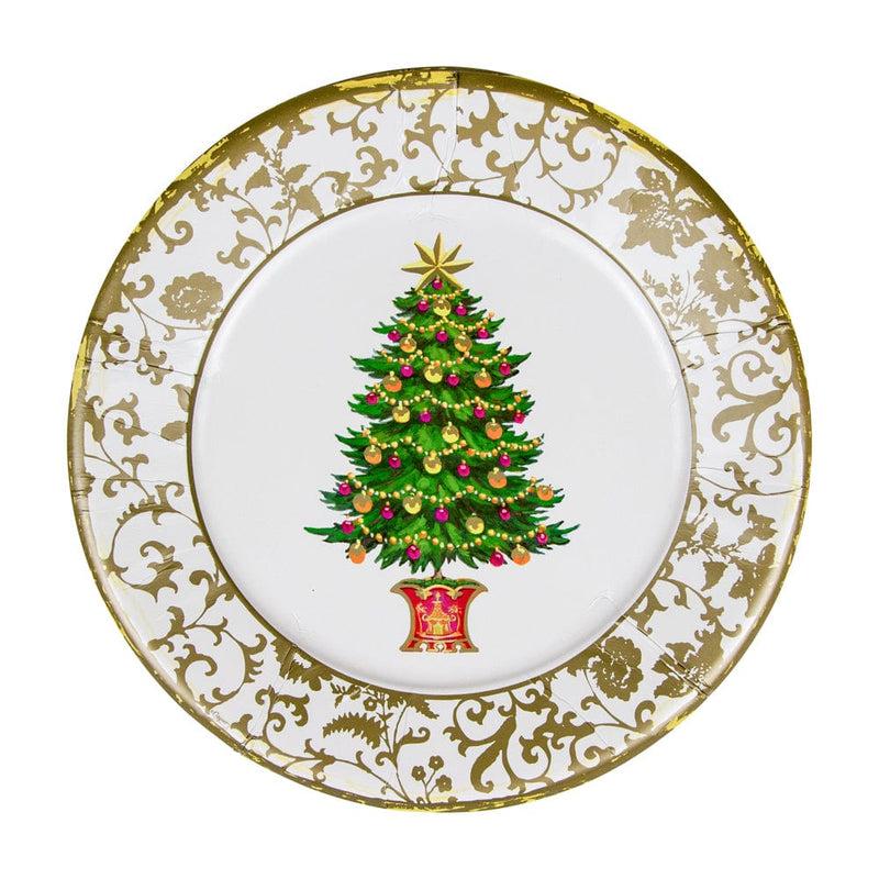 caspari Gilded Tree Paper Dinner Plates - 8 Per Package