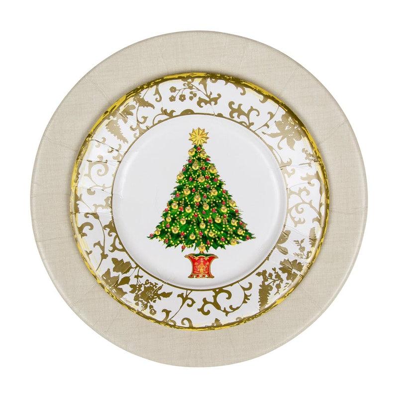 Caspari Gilded Tree Paper Salad & Dessert Plates - 8 Per Package