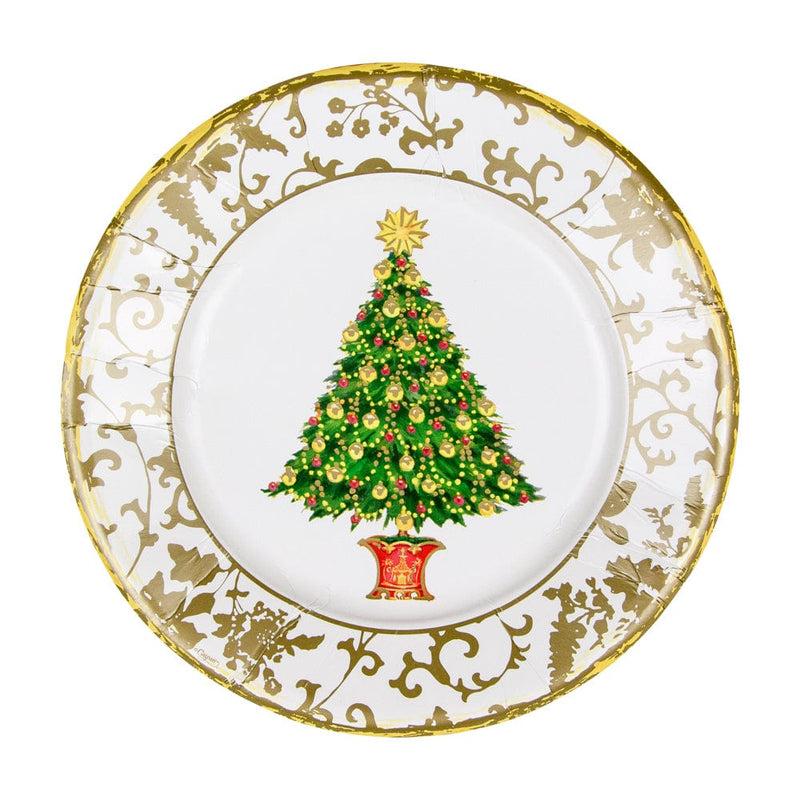 caspari Gilded Tree Paper Salad & Dessert Plates - 8 Per Package