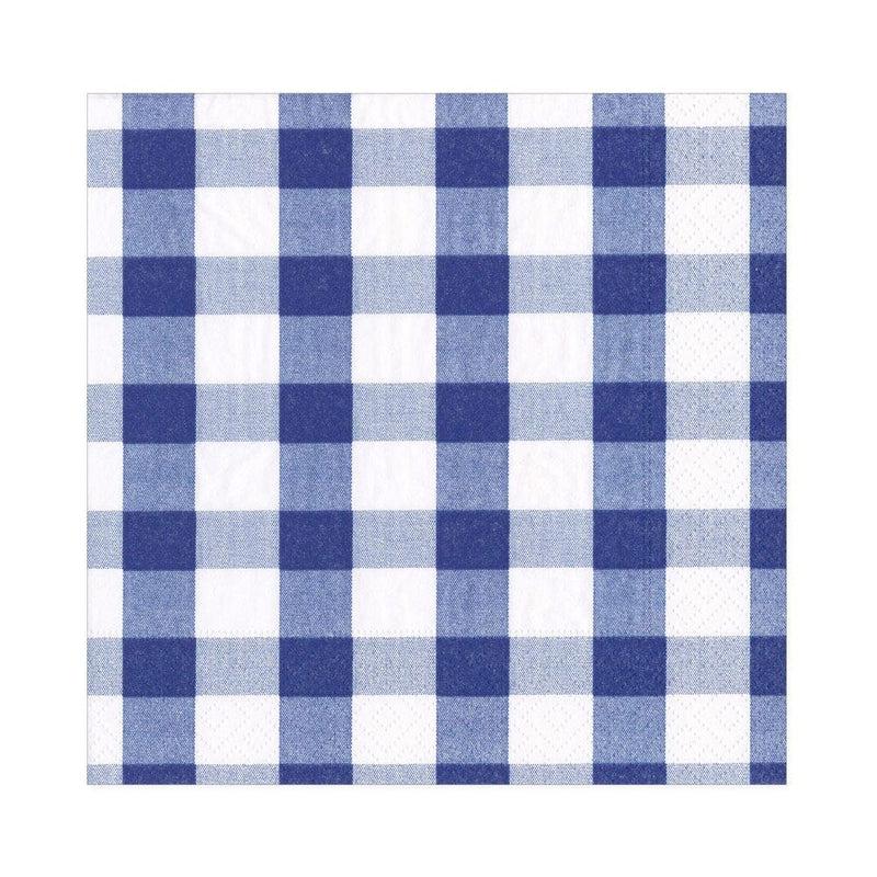 caspari Gingham Paper Luncheon Napkins in Blue - 20 Per Package