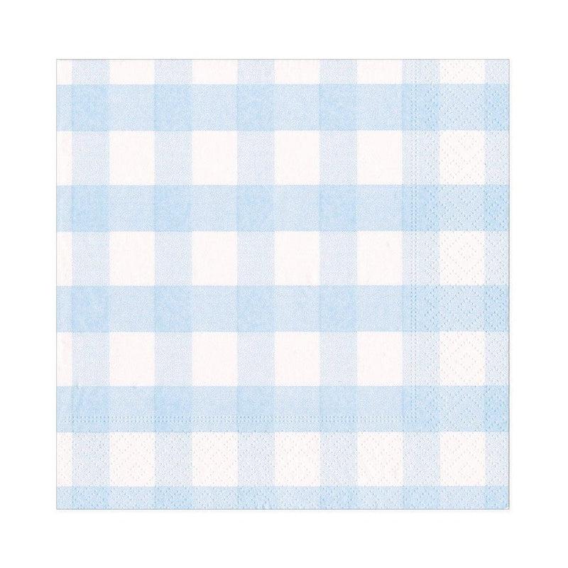 caspari Gingham Paper Luncheon Napkins in Light Blue - 20 Per Package