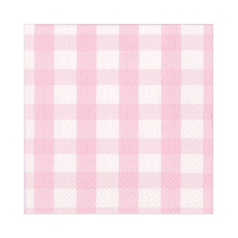 caspari Gingham Paper Luncheon Napkins in Pink - 20 Per Package