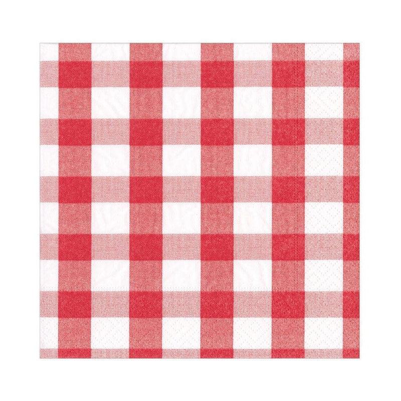 caspari Gingham Paper Luncheon Napkins in Red - 20 Per Package