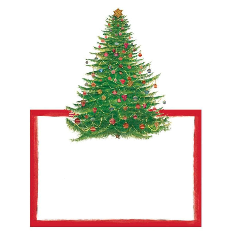 Caspari Glittering Tree Die-Cut Place Cards - 8 Per Package