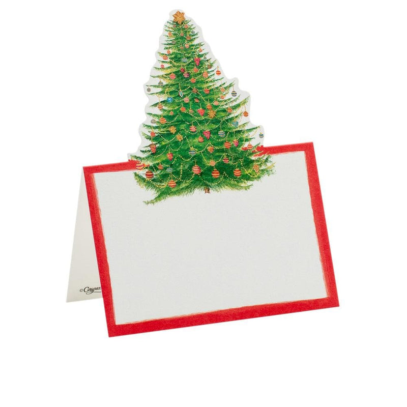 caspari Glittering Tree Die-Cut Place Cards - 8 Per Package