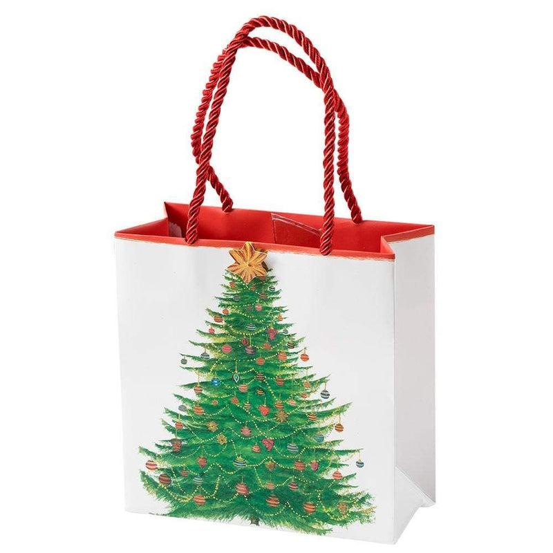 caspari Glittering Tree Small Square Gift Bag - 1 Each