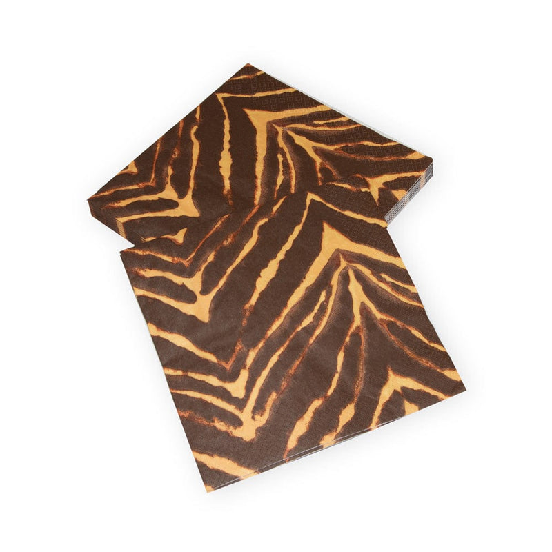 Caspari Go Wild Brown Dinner Napkins - 20 Per Package