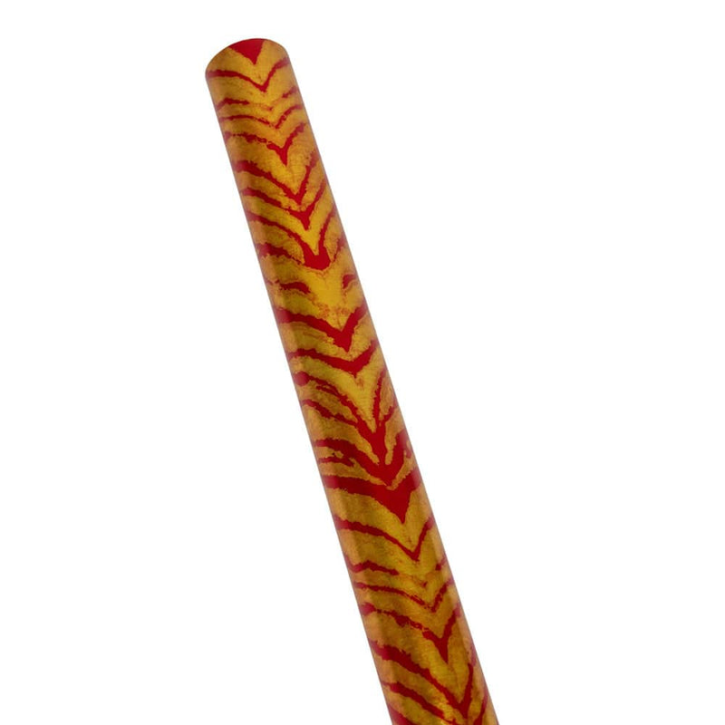 Caspari Go Wild Red & Gold Embossed Foil Gift Wrap - One 30" X 6' Roll