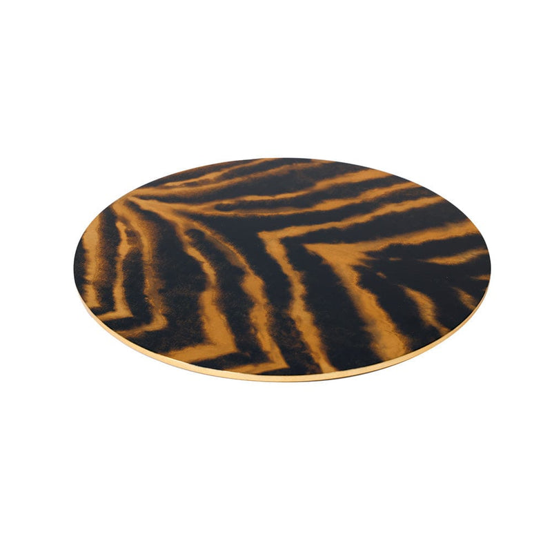 Caspari Go Wild Tabletop Round Lacquer Placemat - 15" Diameter