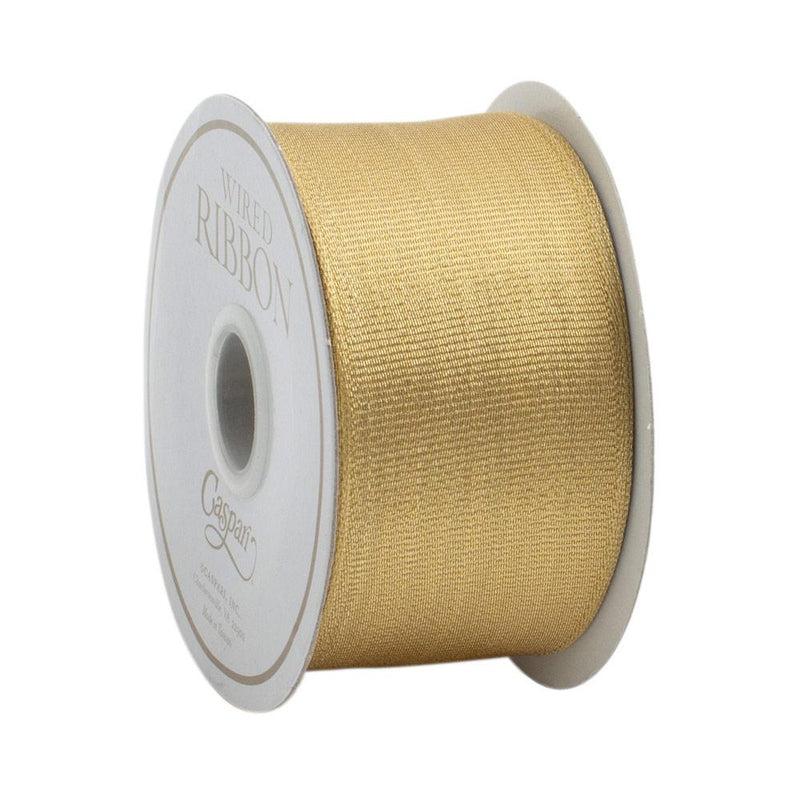 Caspari Gold Metallic Grosgrain Unwired Ribbon - 6 Yard Spool