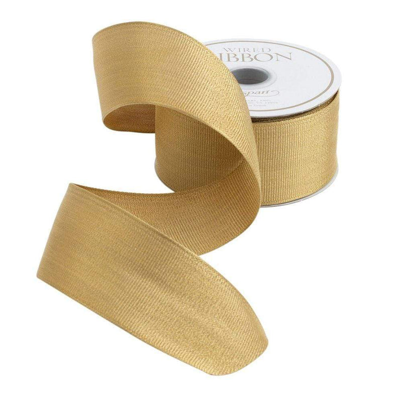 caspari Gold Metallic Grosgrain Unwired Ribbon - 6 Yard Spool