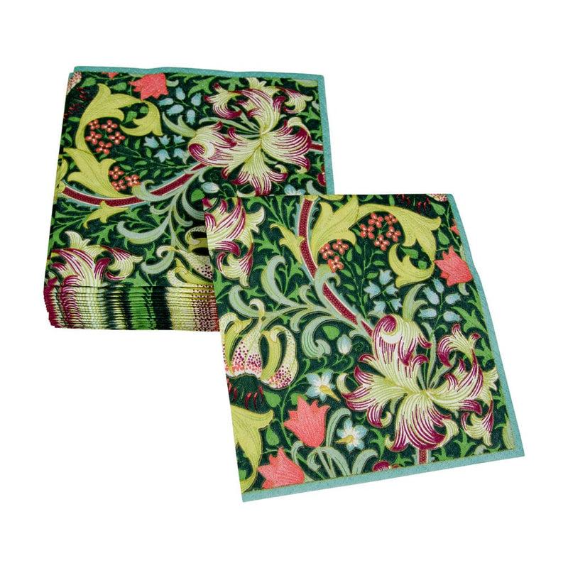 Caspari Golden Lily Forest Cocktail Napkins - 20 Per Package