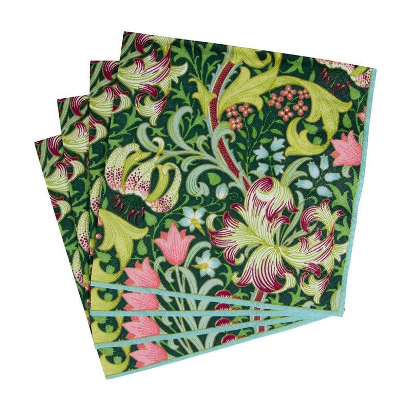 Caspari Golden Lily Forest Luncheon Napkins - 20 Per Package
