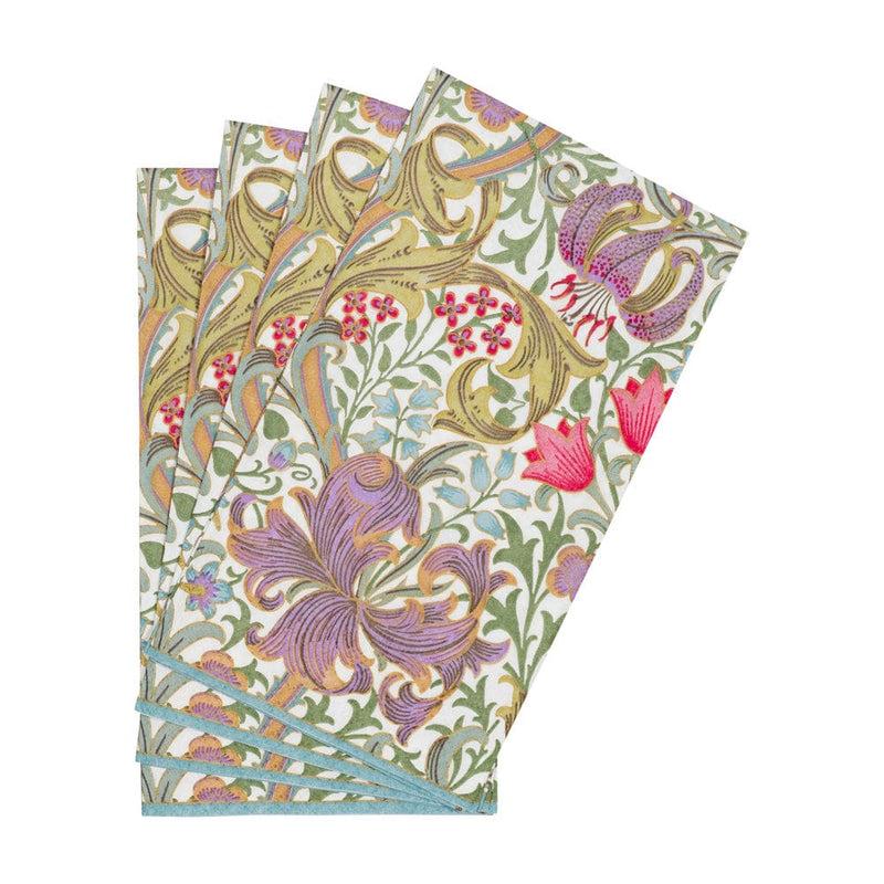 Caspari Golden Lily-Ivory Guest Towel Napkins - 15 Per Package