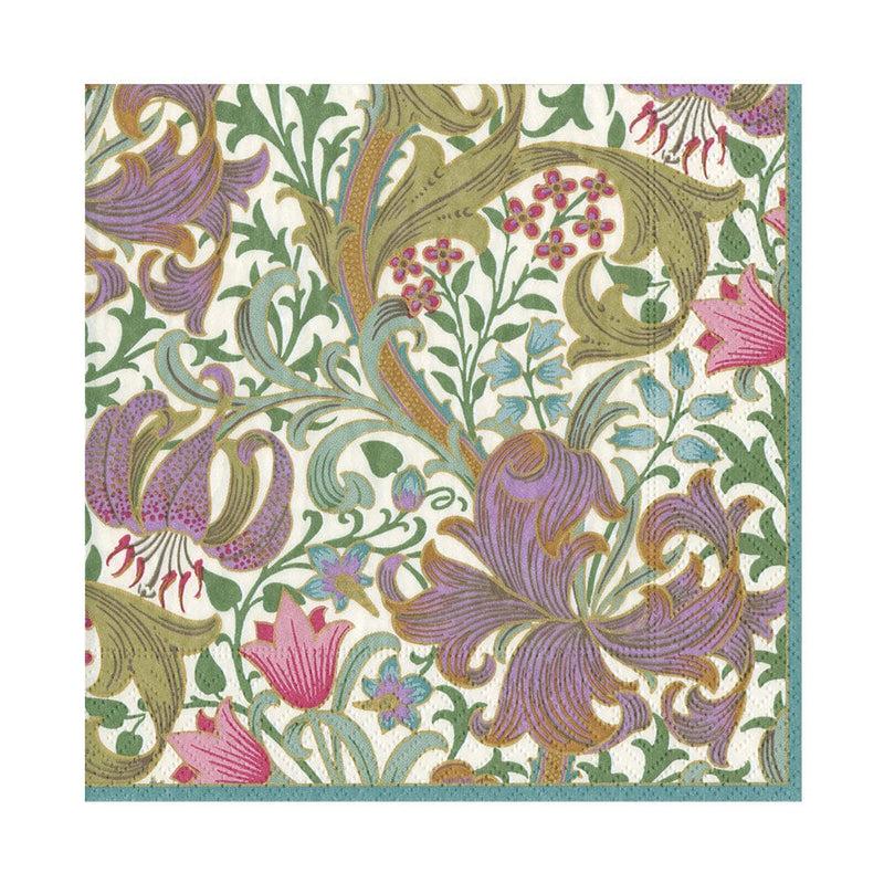 caspari Golden Lily-Ivory Luncheon Napkins - 20 Luncheon Napkins per Pack