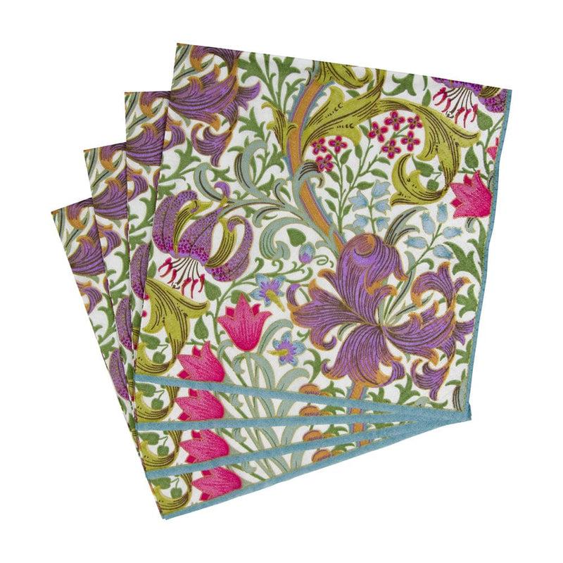 Caspari Golden Lily-Ivory Luncheon Napkins - 20 Per Package