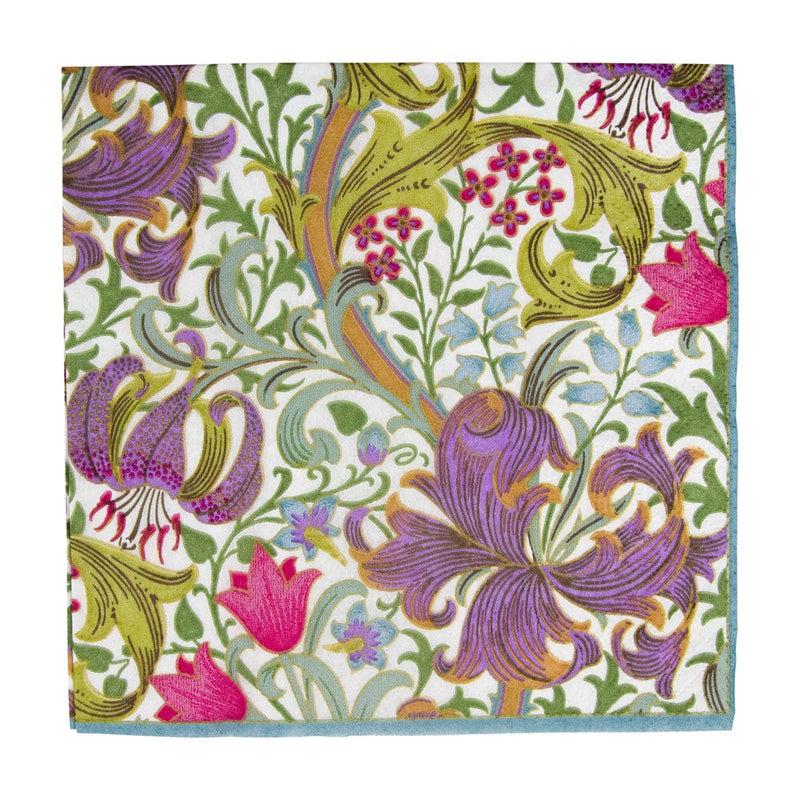 caspari Golden Lily-Ivory Luncheon Napkins - 20 Per Package