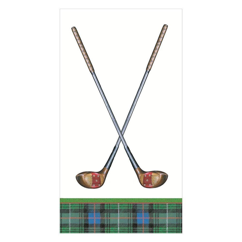 caspari Golfing Paper Guest Towel Napkins - 15 Per Package