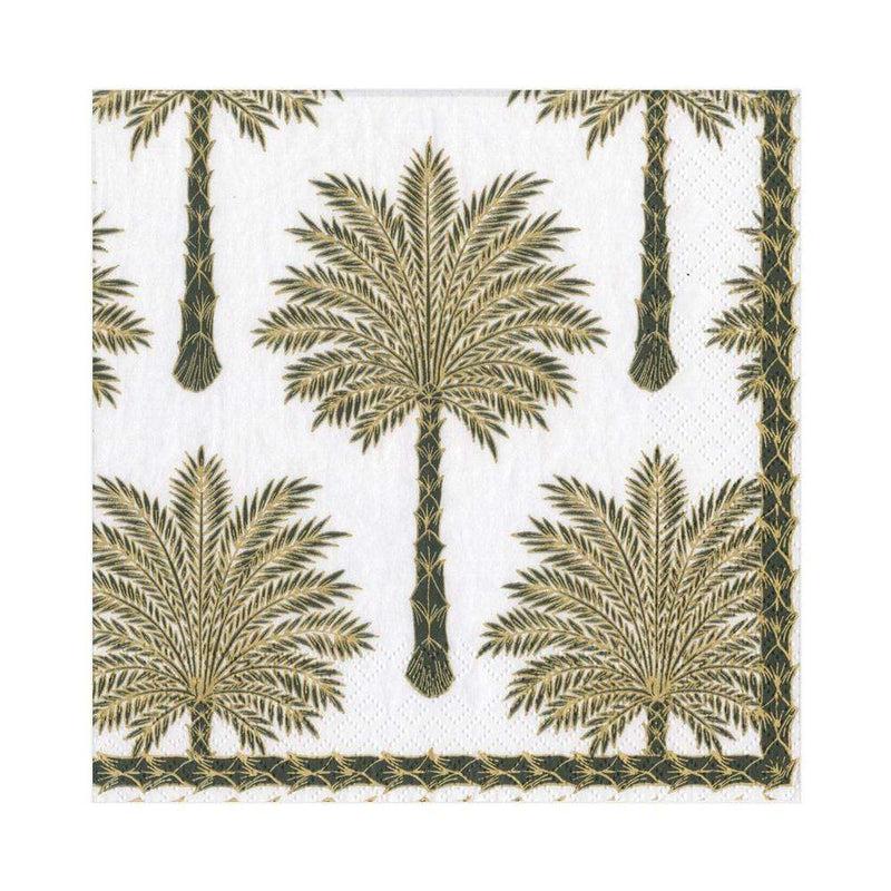 caspari Grand Palms Paper Luncheon Napkins in Black - 20 Per Package